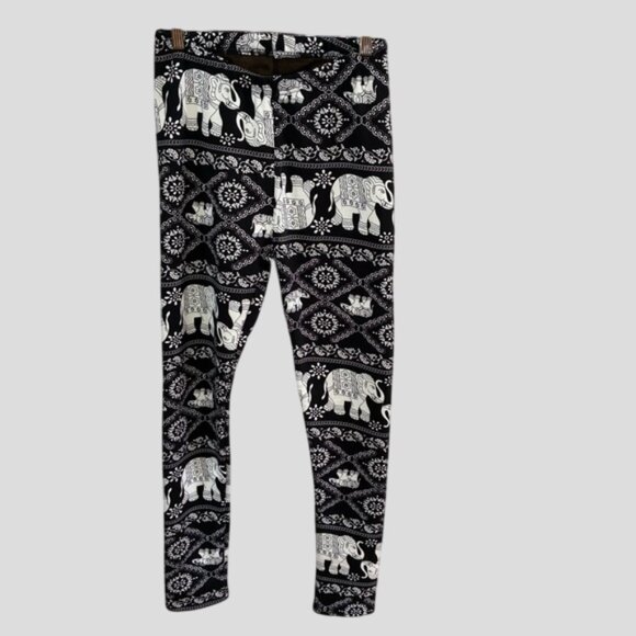 NWOT Just Cozy Elephant Print Faux Fur Lined Leggings - Picture 5 of 13